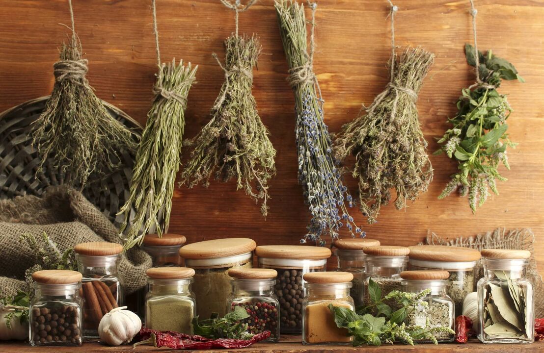 collection d'herbes contre les parasites